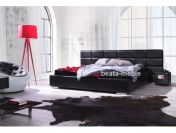 *BLACK łóżko z szerokim zagłówkiem 240cm+2 stoliczki nocne+materac PRODUCENT