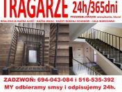 TRAGARZE POGOTOWIE 24h Wnoszenie Znoszenie przemeblowanie PROFESJONALNIE!
