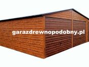 Garaż blaszany drewnopodobny 8x6