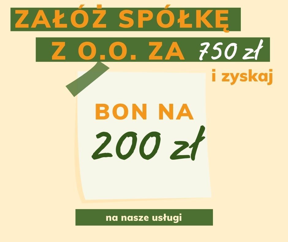 Zakładanie spółek w okazyjnej cenie - 750 zł. Zyskaj BON w PREZENCIE. Warszawa - Zdjęcie 1