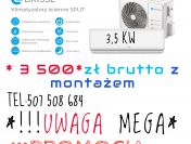 Oferujemy urządzenie marki BRISSE o mocy chłodzenia i grzania 3,5 kW