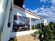 Plandeki na taras na wymiar zabudowa tarasu folia PVC osłony tarasowe producent