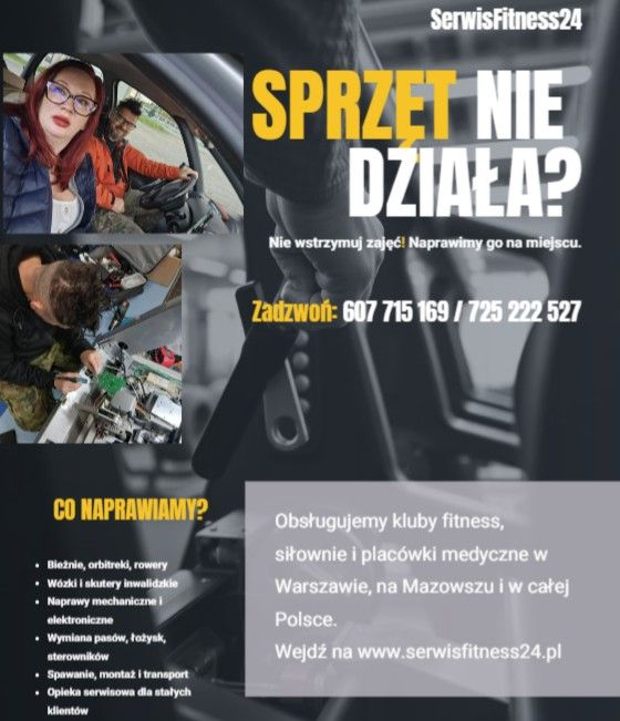 SerwisFitness24 - mobilny serwis sprzętu rehabilitacyjnego i fitness dla firm Konstancin-Jeziorna - Zdjęcie 1