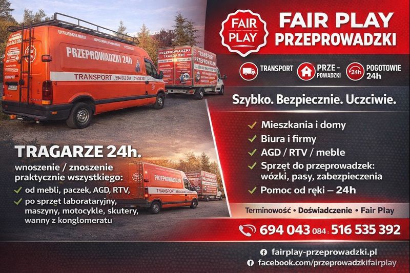 Przeprowadzki Warszawa 24h | Transport Bagażówka Tragarze | Bez Minimum warszawa - Zdjęcie 1