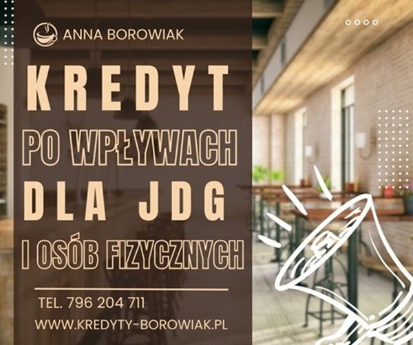 KREDYT DLA FIRM I OSÓB FIZYCZNYCH – NA PODSTAWIE WPŁYWÓW NA KONTO do 100 000 PLN Warszawa - Zdjęcie 1