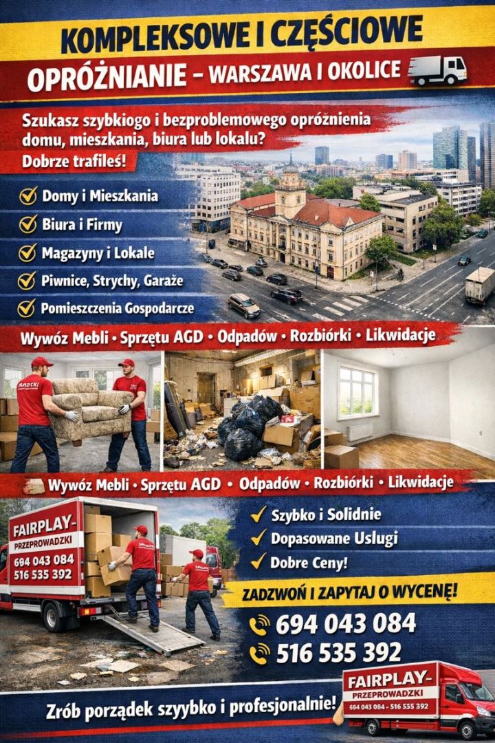 Opróżnianie Mieszkań  Piwnic + Wywóz Śmieci + Przeprowadzki | Warszawa i okolice warszawa - Zdjęcie 1