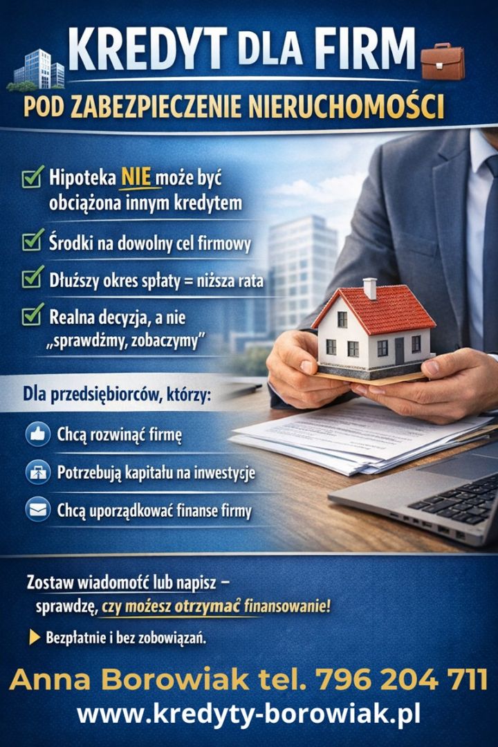 Masz nieruchomość? Zamień ją w gotówkę dla swojej firmy teraz! Warszawa - Zdjęcie 1