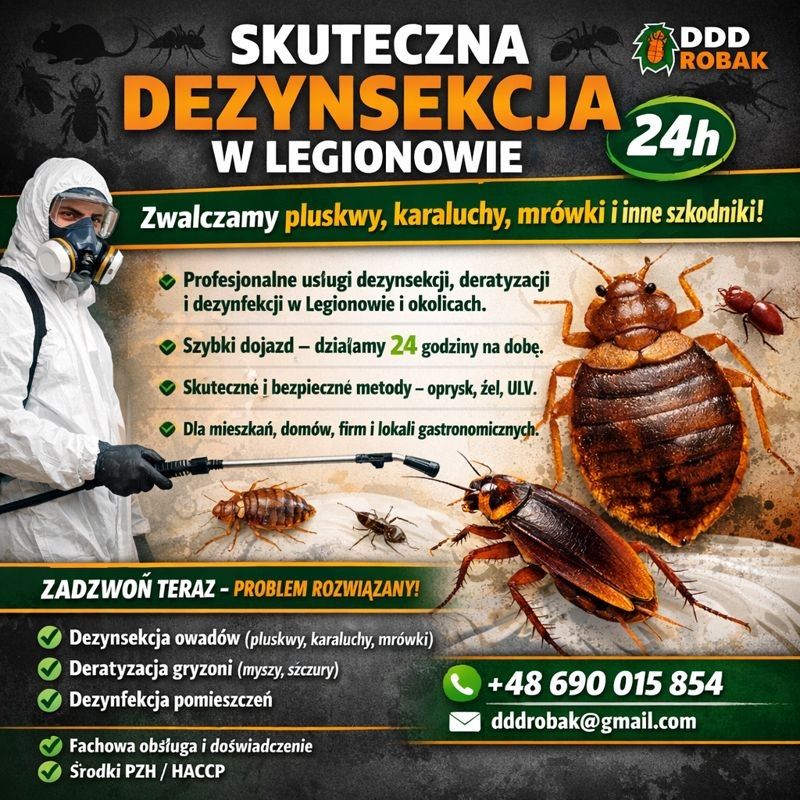 Usuwanie pluskiew – Legionowo i okolice Legionowo - Zdjęcie 1