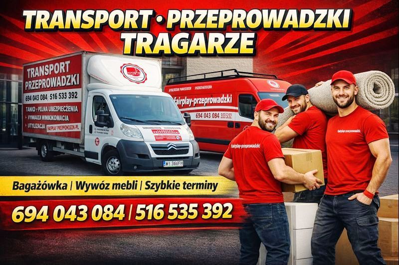 Przeprowadzki Warszawa 24h Transport Bagażówka Tragarze małe duże i kompleksowe warszawa - Zdjęcie 1