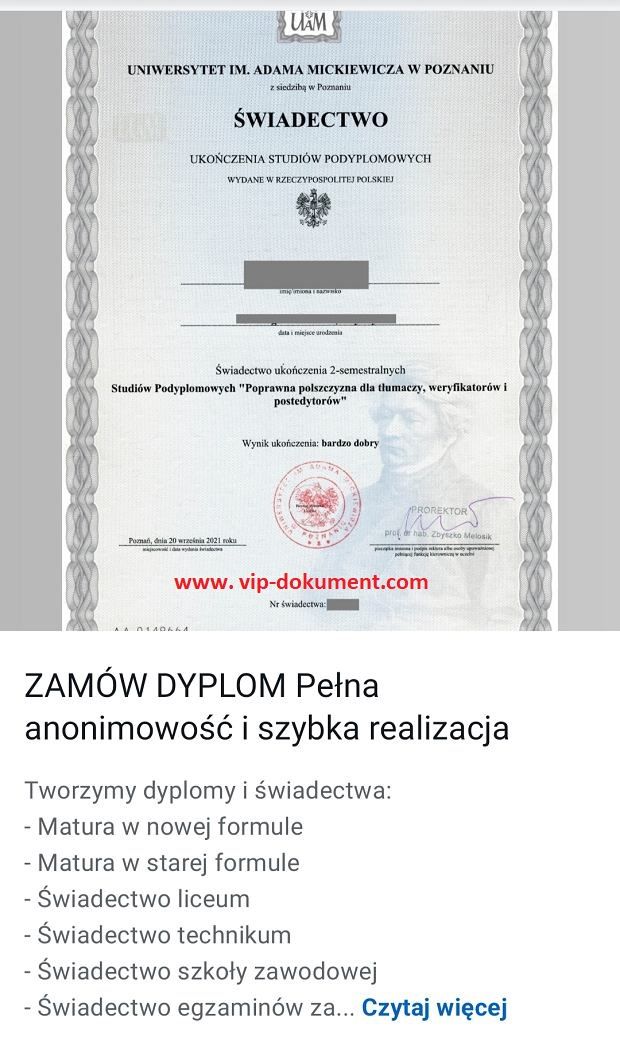 Tu kupisz matury, Tu kupisz dyplom magistra Warszawa - Zdjęcie 1