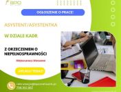 Asystent/Asystentka w dziale kadr z orzeczeniem Warszawa