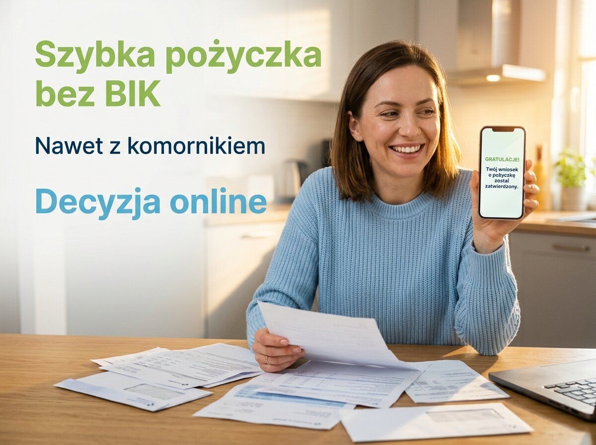 Szybka pożyczka bez BIK | Nawet z komornikiem | Decyzja online Warszawa - Zdjęcie 1