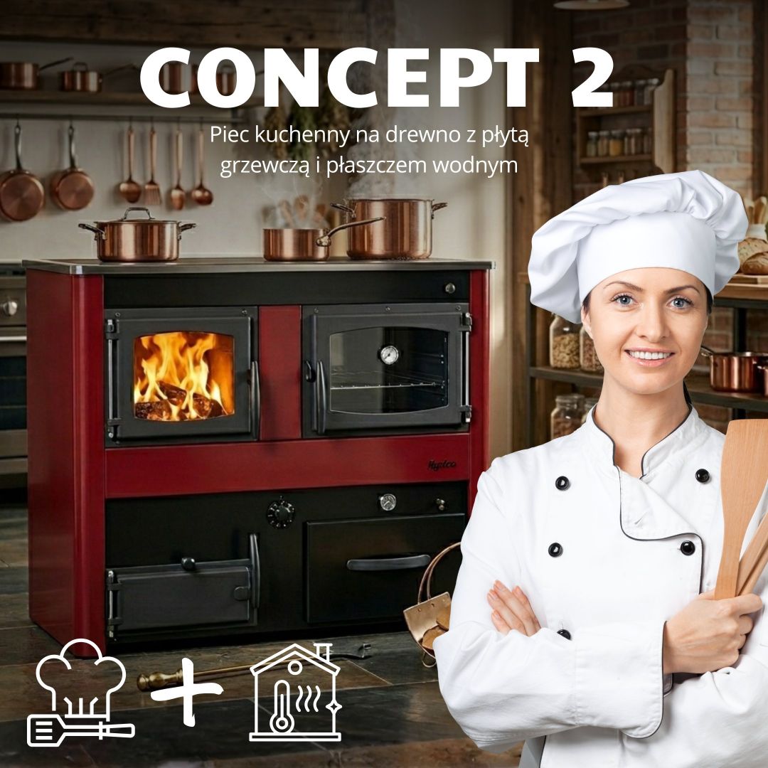 Piec kuchenny na drewno Concept 2 - 18 kW  - Zdjęcie 1