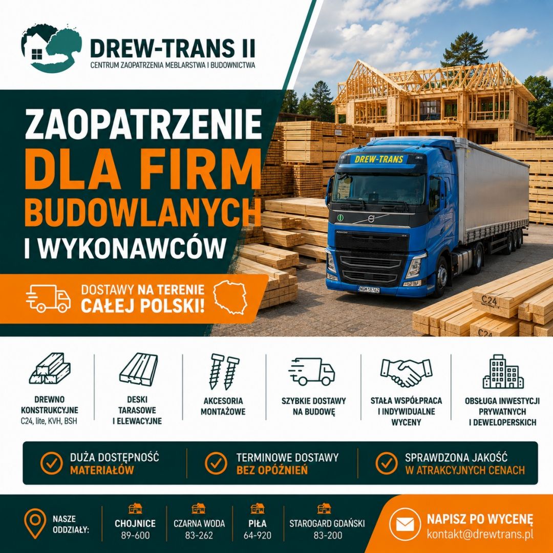 Hurtowe dostawy drewna konstrukcyjnego C24 KVH BSH dla firm budowlanych Chojnice - Zdjęcie 1