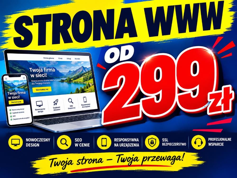 Tania i profesjonalna strona WWW za 299 zł Kraków - Zdjęcie 1