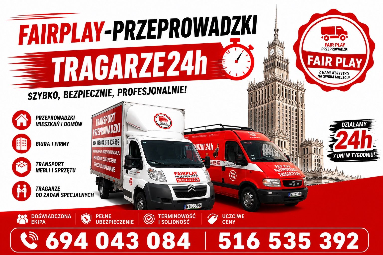 TRAGARZE WARSZAWA 24H – WNOSZENIE I ZNOSZENIE MEBLI, PACZEK, GABARYTÓW I AGD warszawa - Zdjęcie 1