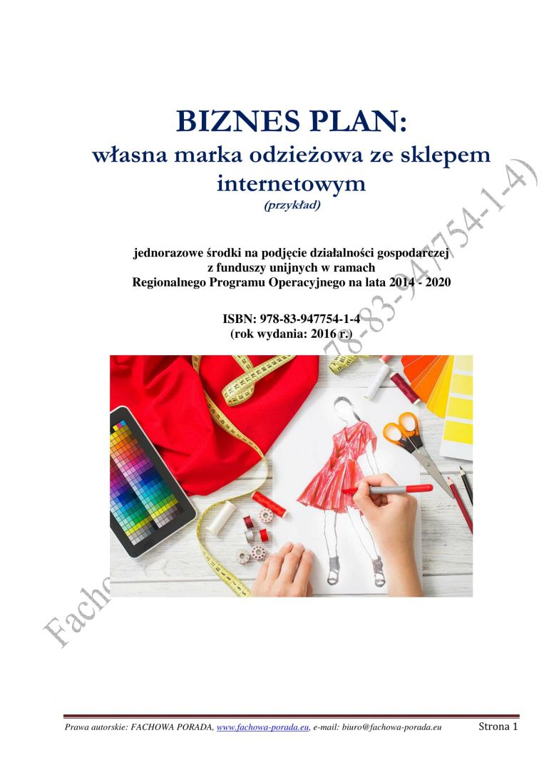 BIZNESPLAN własna marka odzieżowa ze sklepem internetowym  (przykład) Warszawa - Zdjęcie 1